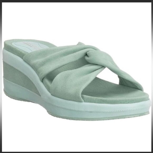 Donald J Pliner Sportique Daisy Shrimp twist  top slide wedge sandals 7.5 - Picture 2 of 16